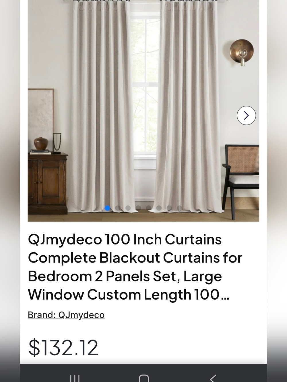 Beige Blackout Curtain Panels - 2 Pack